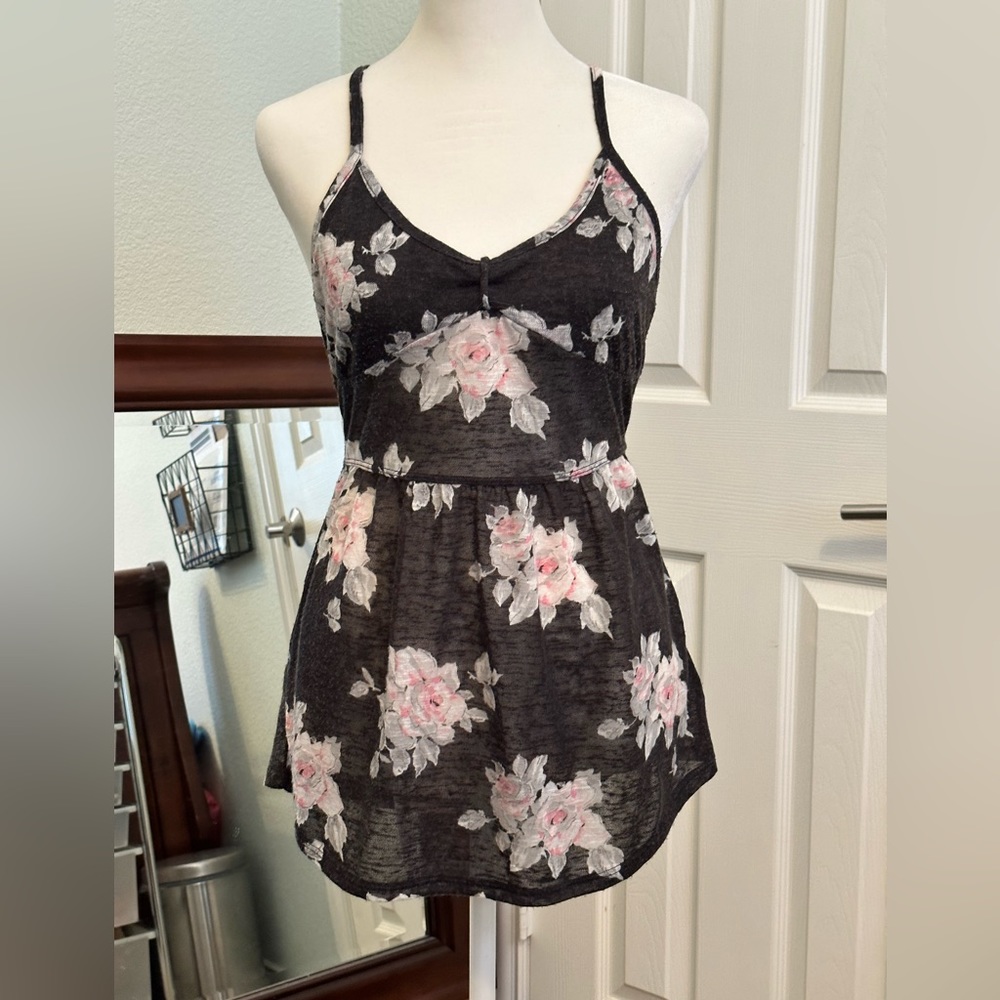 Black floral top from Aeropostale